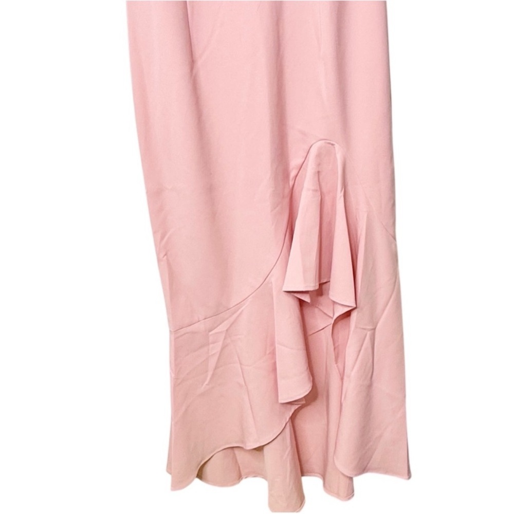 NWT BARDOT | Esther Frill Sleeveless High-Low Ruffle Dress in Peachy Pink Sz. 8 - Picture 3 of 6